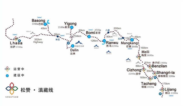 松赞如美山居、然乌来古山居路线图